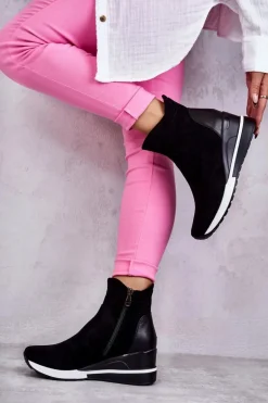 Sneakersy Na Koturnie Czarne Rita