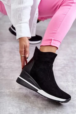 Sneakersy Na Koturnie Czarne Rita