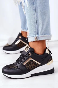 Sneakersy Na Koturnie Czarne Weekend