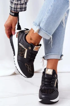 Sneakersy Na Koturnie Czarne Weekend