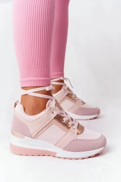 Sneakersy Na Koturnie Różowe Bye Bye Love