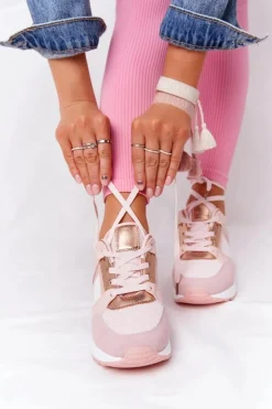 Sneakersy Na Koturnie Różowe Bye Bye Love