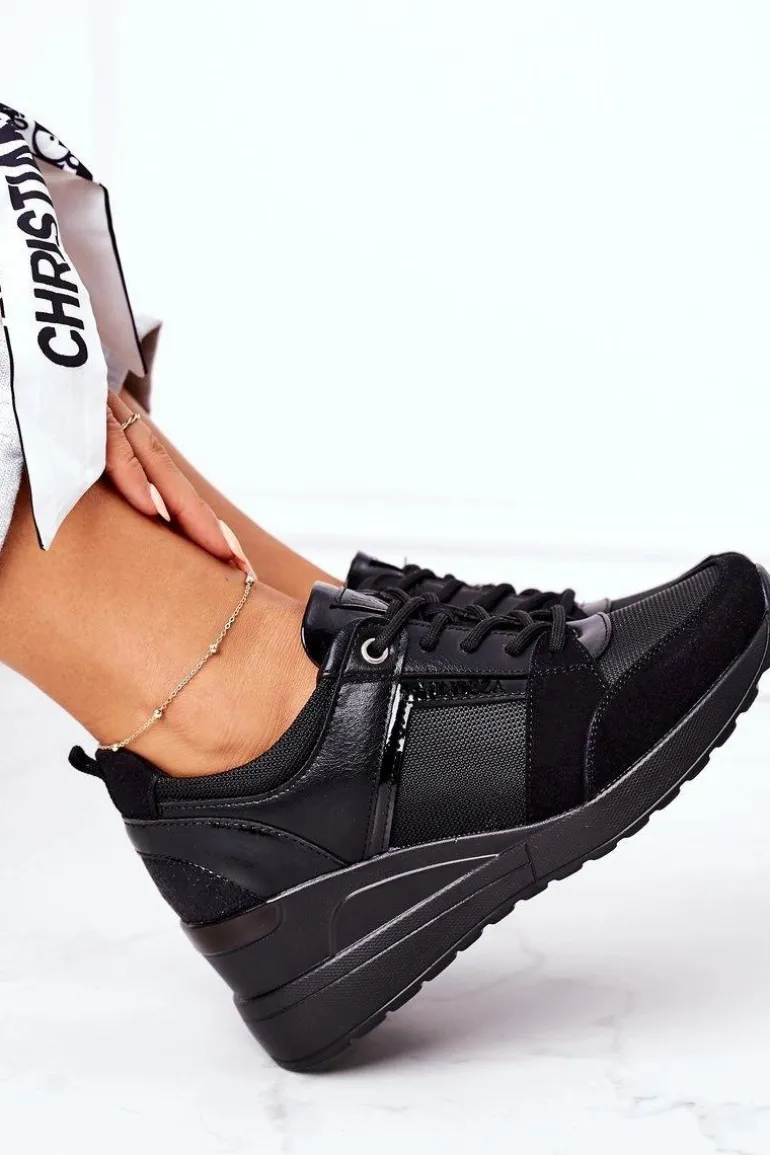 Sneakersy Na Koturnie Vinceza 10606 Czarne