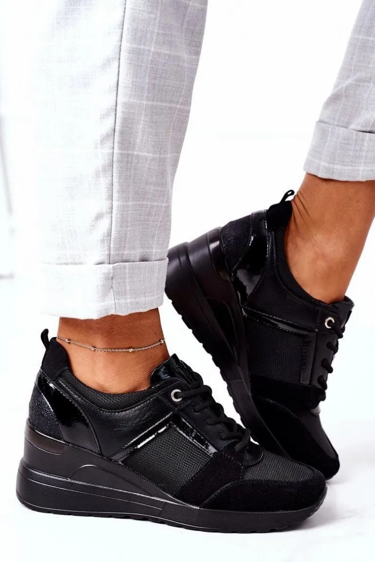 Sneakersy Na Koturnie Vinceza 10606 Czarne