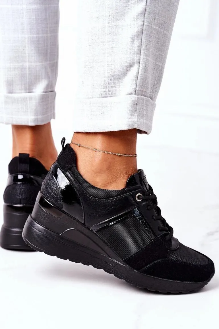 Sneakersy Na Koturnie Vinceza 10606 Czarne