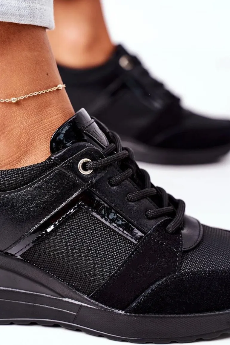 Sneakersy Na Koturnie Vinceza 10606 Czarne