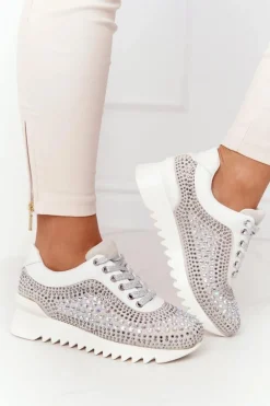 Sneakersy Na Koturnie Z Cekinami Lu Boo Szare