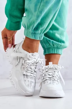 Sneakersy Na Masywnej Podeszwie Białe Your Style