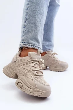Sneakersy Na Masywnej Podeszwie GOE NN2N4046 Beżowe