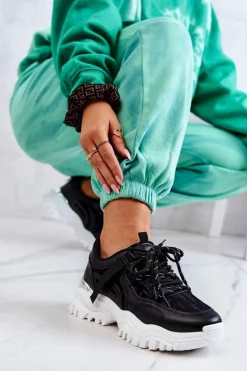 Sneakersy Na Masywnej Podeszwie Czarne Your Style