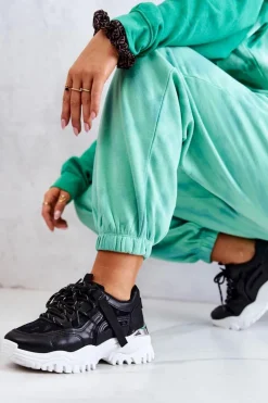 Sneakersy Na Masywnej Podeszwie Czarne Your Style