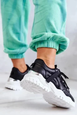 Sneakersy Na Masywnej Podeszwie Czarne Your Style