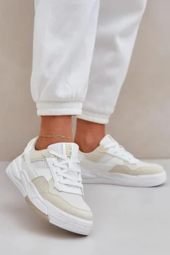Sneakersy Na Platformie Big Star OO274A155 Biało-Beżowe