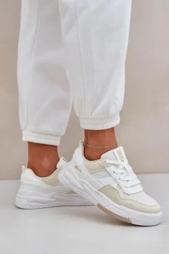 Sneakersy Na Platformie Big Star OO274A155 Biało-Beżowe