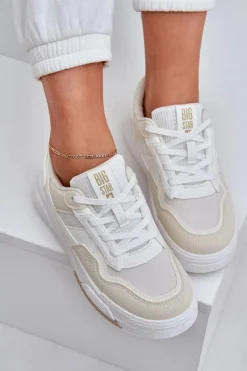 Sneakersy Na Platformie Big Star OO274A155 Biało-Beżowe