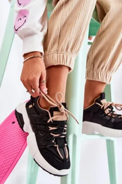 Sneakersy Sportowe Buty Damskie Czarne Someday