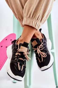 Sneakersy Sportowe Buty Damskie Czarne Someday
