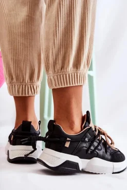 Sneakersy Sportowe Buty Damskie Czarne Someday