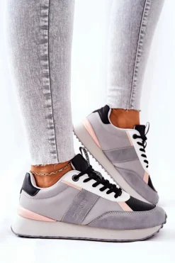 Sportowe Buty Memory Foam Big Star II274398 Szaro-Czarne