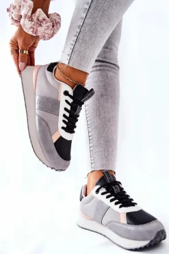 Sportowe Buty Memory Foam Big Star II274398 Szaro-Czarne