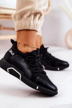Sportowe Buty Sneakersy Wsuwane Czarne Marvene