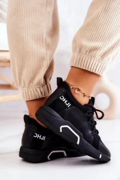 Sportowe Buty Sneakersy Wsuwane Czarne Marvene