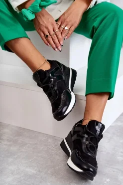 Sportowe Damskie Buty Sneakersy Czarne Colli