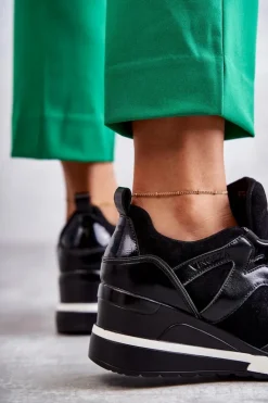 Sportowe Damskie Buty Sneakersy Czarne Colli