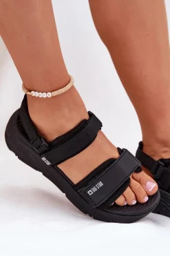 Sportowe Sandały Damskie Na Platformie Big Star RR274A077 Czarne