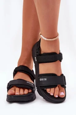 Sportowe Sandały Damskie Na Platformie Big Star RR274A077 Czarne