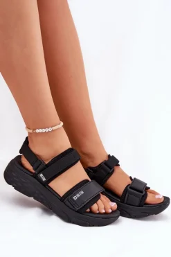 Sportowe Sandały Damskie Na Platformie Big Star RR274A077 Czarne