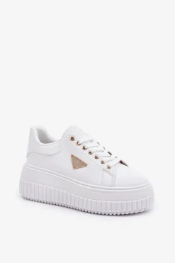 Stylowe Sneakersy Na Masywnej Platformie Białe Vallexia