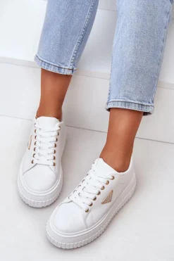 Stylowe Sneakersy Na Masywnej Platformie Białe Vallexia