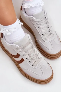 Stylowe Sneakersy Na Platformie Szare Doriwa