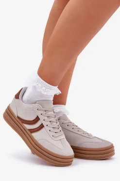 Stylowe Sneakersy Na Platformie Szare Doriwa