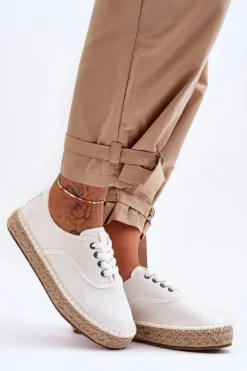 Sznurowane Trampki Espadryle Big Star LL274833 Białe