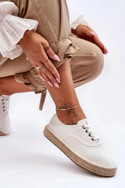 Sznurowane Trampki Espadryle Big Star LL274833 Białe