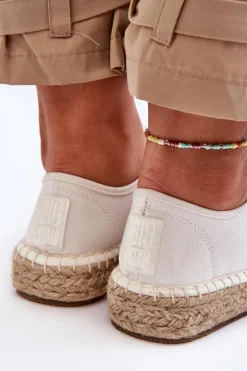 Sznurowane Trampki Espadryle Big Star LL274833 Białe