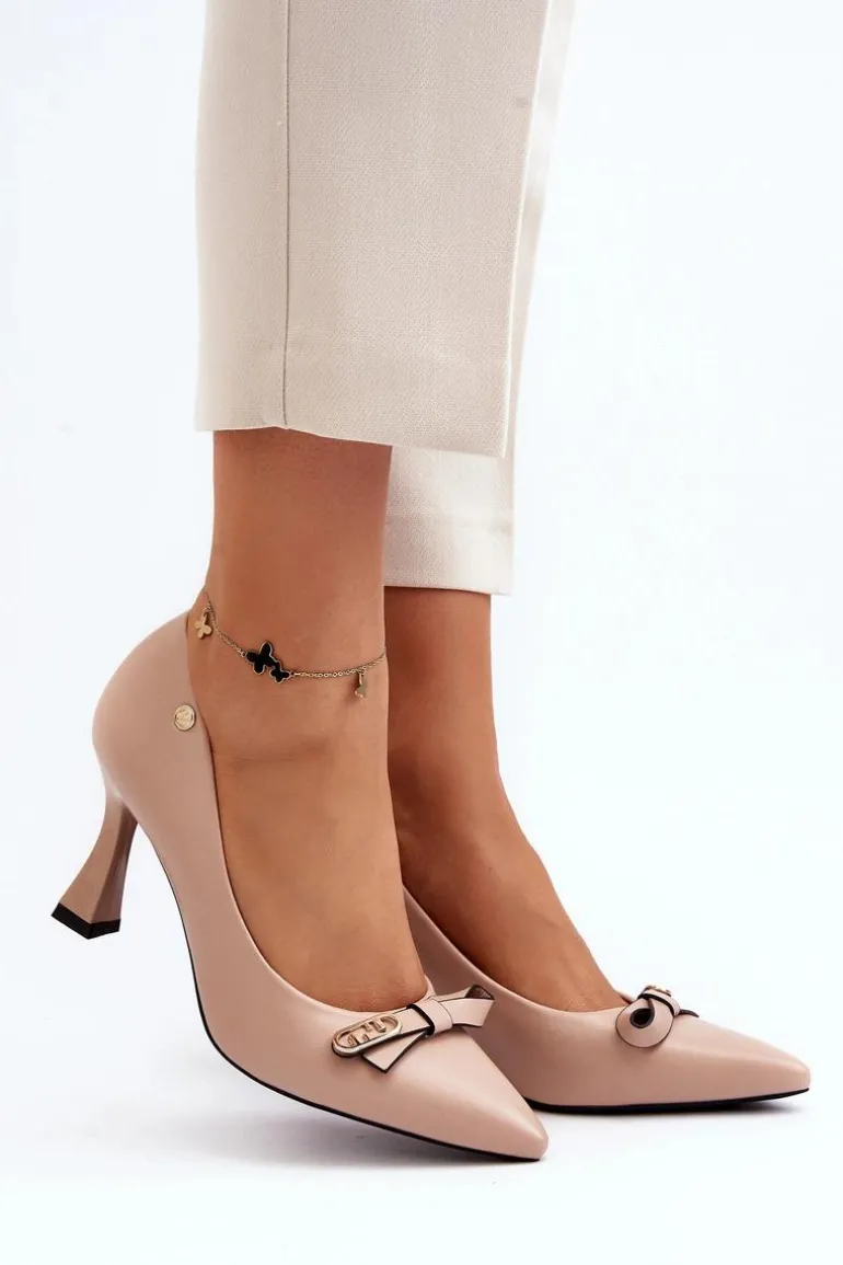 Szpiki Eko Skórzane Beżowe Kismetti