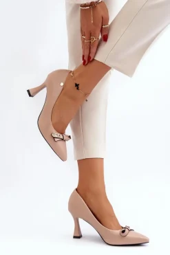 Szpiki Eko Skórzane Beżowe Kismetti