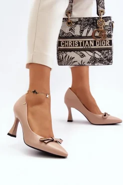 Szpiki Eko Skórzane Beżowe Kismetti