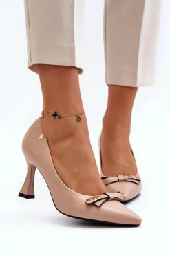 Szpiki Eko Skórzane Beżowe Kismetti