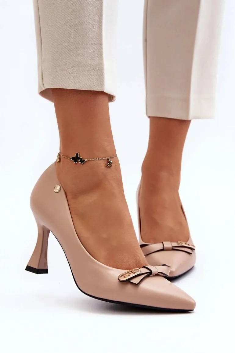 Szpiki Eko Skórzane Beżowe Kismetti