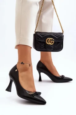 Szpiki Eko Skórzane Czarne Kismetti