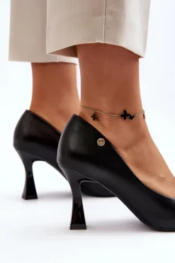 Szpiki Eko Skórzane Czarne Kismetti