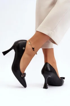 Szpiki Eko Skórzane Czarne Kismetti