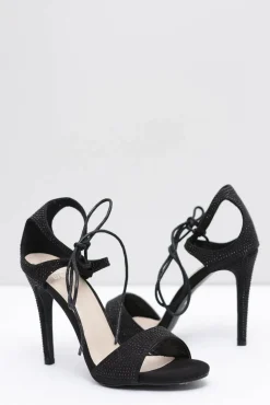 Szpilki Damskie Czarne z Cyrkoniami Belona