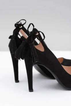 Szpilki damskie Lu Boo Czarne Zamszowe Loona