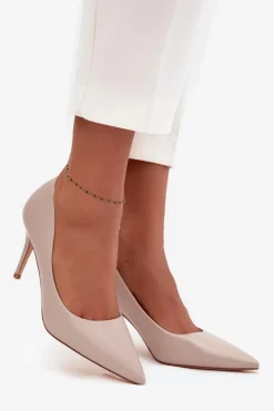 Szpilki Damskie Z Eko Skóry Beżowe Sivana