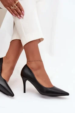 Szpilki Damskie Z Eko Skóry Czarne Sivana